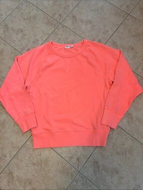 GAP Neon Coral Scoop Neck Pullover